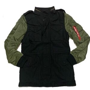 S / Alpha Industries Black and Olive fusion field coat
